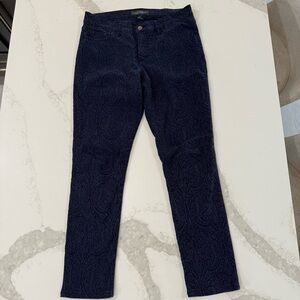 Lauren Ralph Lauren Modern Skinny Ankle Floral Paisley Denim Jeans Womens 6 Blue